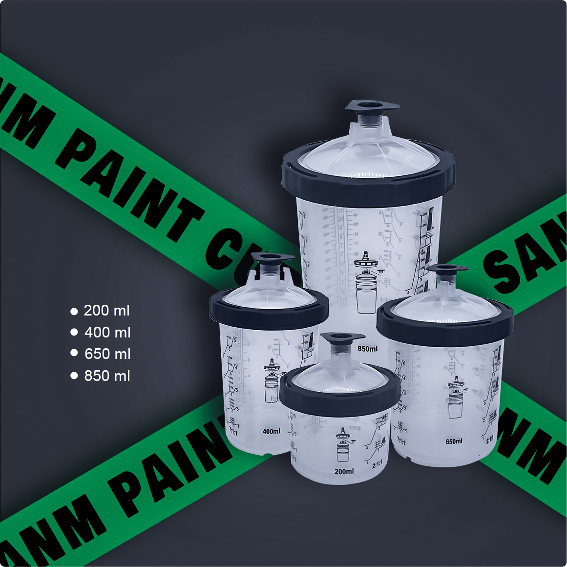 paint cup system disposable paint sprayer mixing cup 